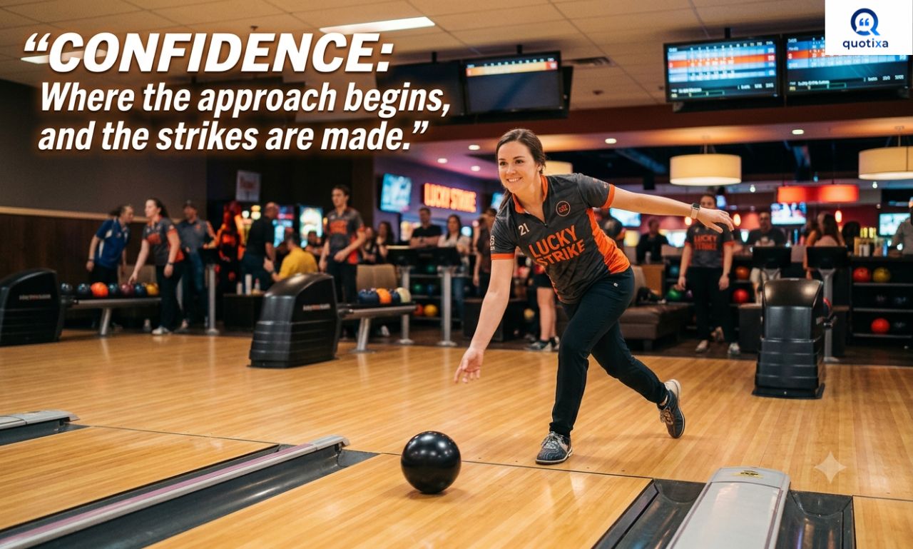 Bowling Quotes About Confidence inspiring bowlers to stay focused, believe in their skills, and achieve every strike.