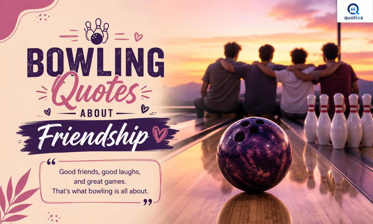 Bowling Quotes About Friendship with friends enjoying a fun game at the bowling alley.