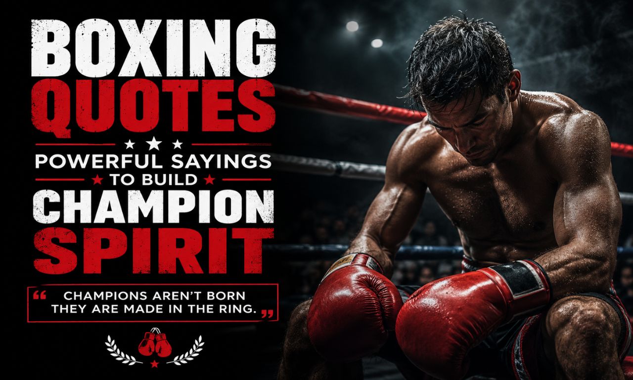 Boxing quotes inspiring strength, discipline, motivation, and champion mindset