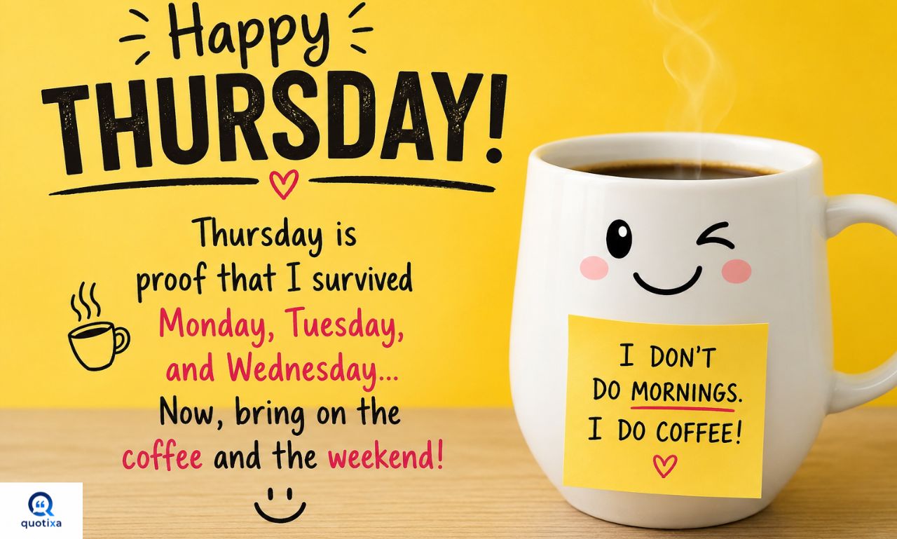 Funny Thursday Quotes to Motivate with humorous sayings to brighten your day and finish the week with a smile