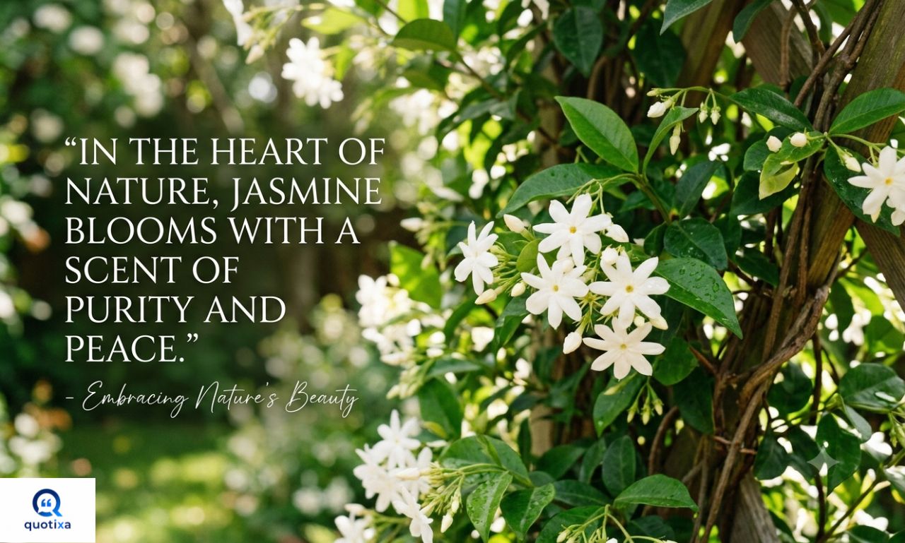 Nature jasmine flower quotes highlighting the beauty of blooming jasmine flowers in nature.