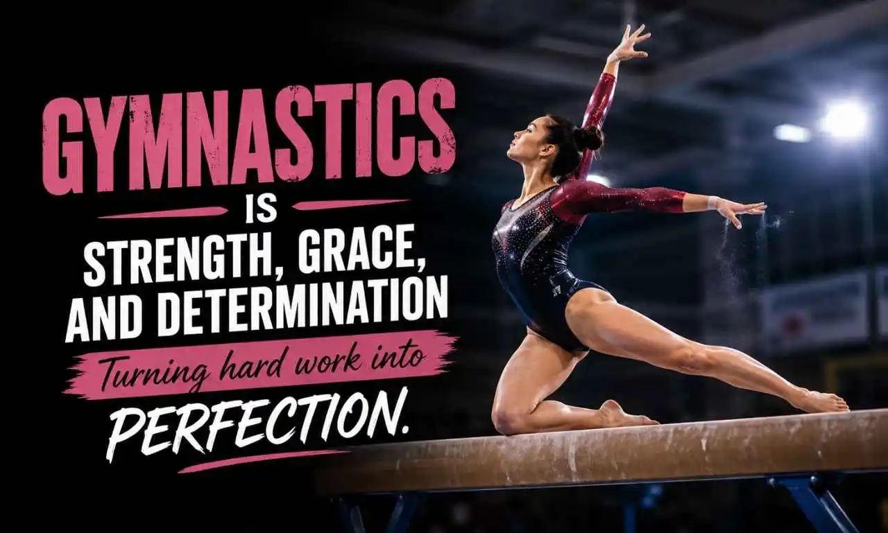Gymnastics Quotes featuring inspiring sayings about strength, balance, discipline, and success for every gymnast.