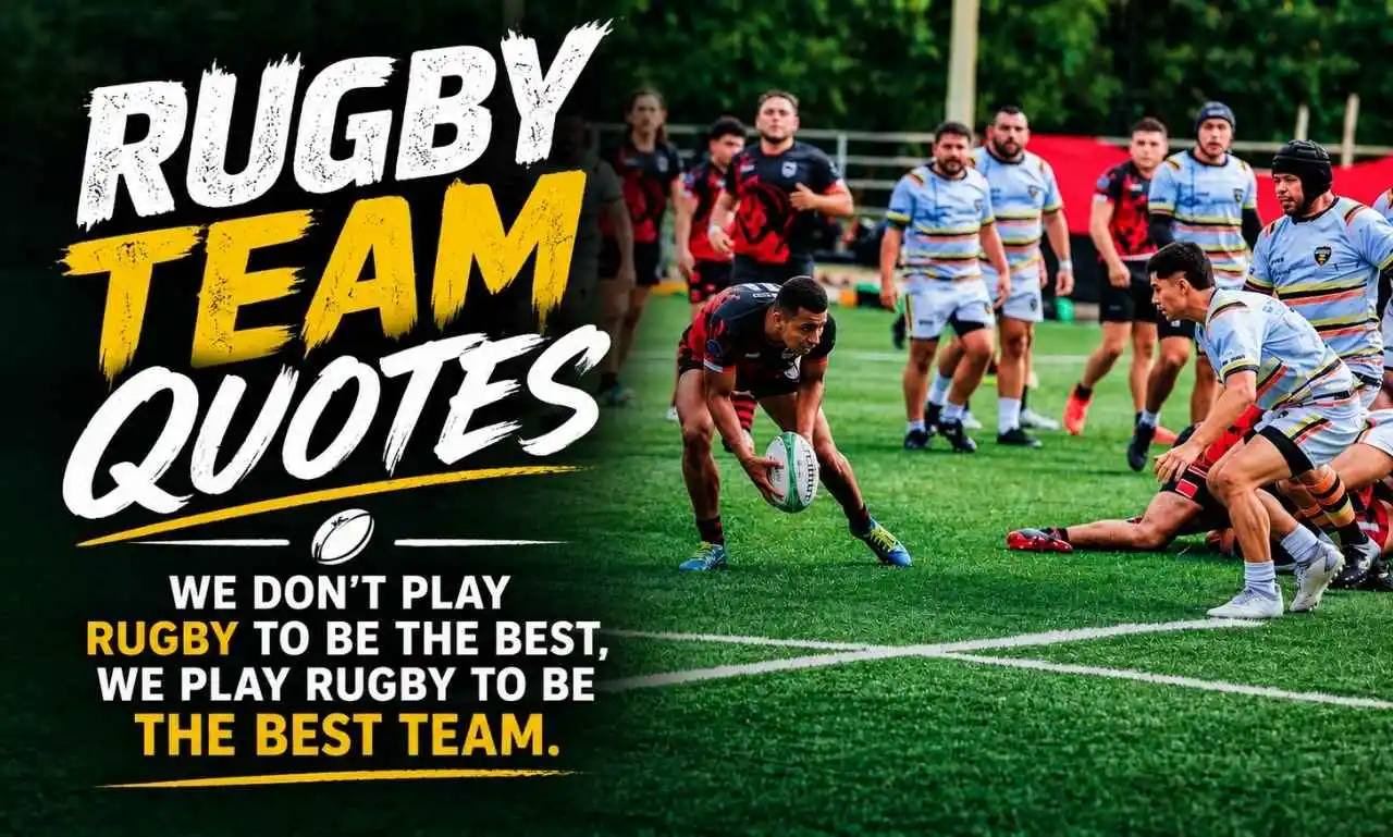 Rugby Team Quotes celebrating teamwork, unity, and determination