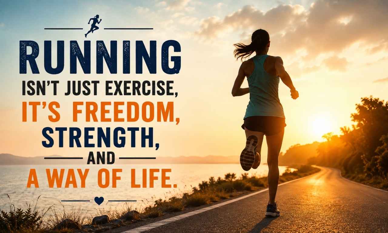 Running Quotes with a runner on a scenic trail, inspiring motivation, endurance, and perseverance for every mile.