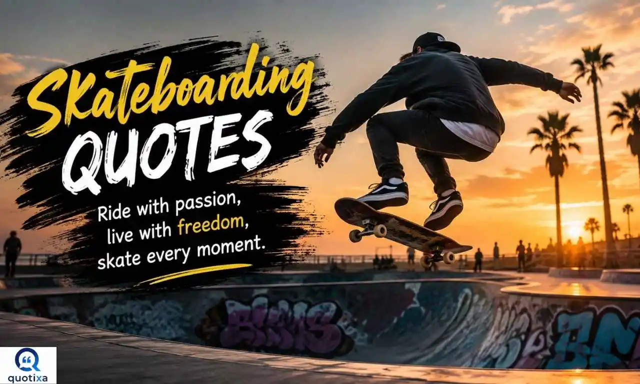 Skateboarding Quotes featuring inspirational sayings about freedom, confidence, courage, and the passion of every skater